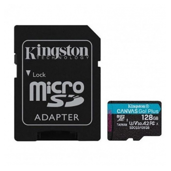 Micro SDHC kartica + adapter SDCG3/ 128GB Canvas Go! Plus Kingston HD 4K (170/ 90MBs)