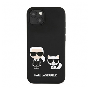 Maska Karl Lagerfeld Silicone Case Karl&Choupette za iPhone 13 crna.