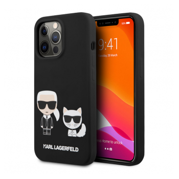Maska Karl Lagerfeld Silicone Case Karl&Choupette za iPhone 13 Pro crna.