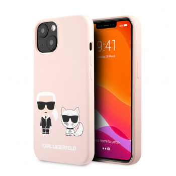 Maska Karl Lagerfeld Silicone Case Karl&Choupette za iPhone 13 Light Pink.