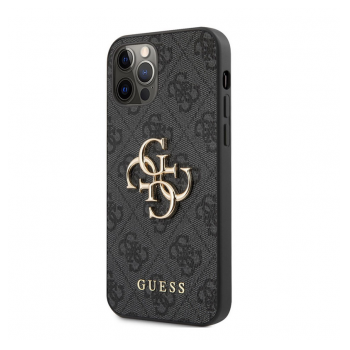 Maska Guess PU 4G Metal Logo za iPhone 12 Pro Max Grey