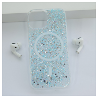 Maska Shine Shimmer Magsafe za iPhone 15 Plus plava