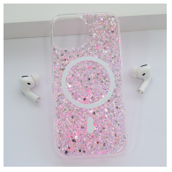 Maska Shine Shimmer Magsafe za iPhone 15 Plus roze
