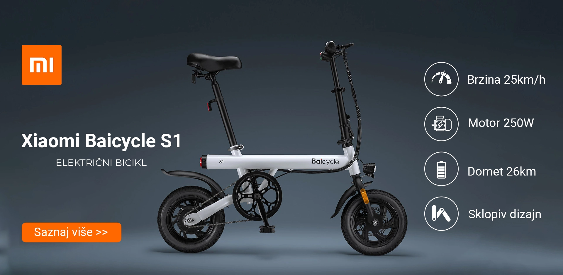  Xiaomi Baicycle S1 električni bicikl