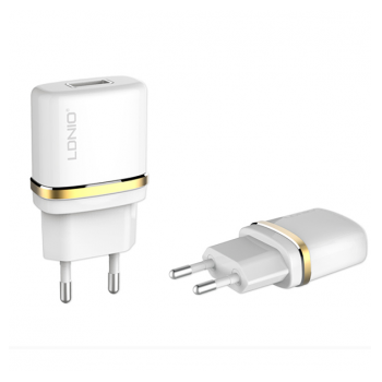 Kucni punjac LDNIO DL-AC50 1xUSB 1A+ iPhone Lightning kabel beli