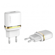 Kucni punjac LDNIO DL-AC50 1xUSB 1A+ iPhone Lightning kabel beli.