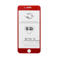 Zastitno staklo 5D FULL COVER za iPhone 7 crveno.