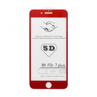 Zastitno staklo 5D FULL COVER za iPhone 7 Plus crveno.
