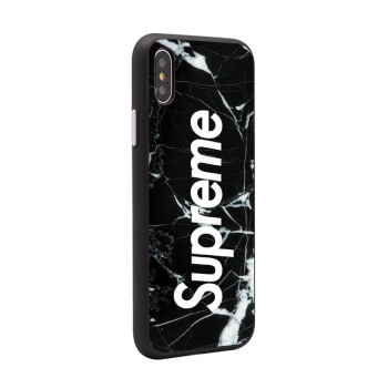 Maska Supreme print za iPhone XS Max crna