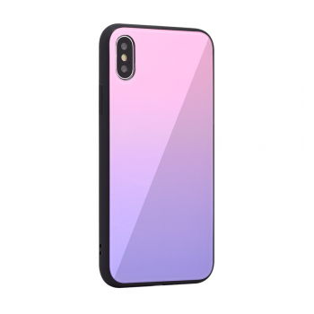 Maska Glass Mirror za iPhone XS Max roze.