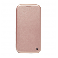 Maska na preklop Teracell Flip Premium za Samsung A8s roze zlatna.
