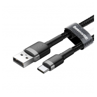 Kabel Baseus cafule USB Type-C 3A 0.5m sivo-crni