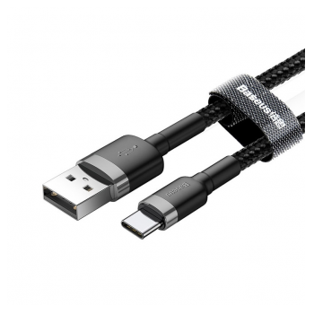 Kabel Baseus cafule USB Type-C 2A sivo-crni 3m