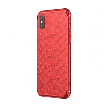 Maska Croco with magnetic plate za iPhone X/ XS crvena