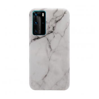 Maska Marble za Huawei P40 bela.