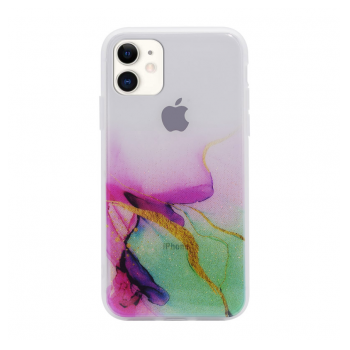 Maska Water Spark za iPhone 12 mini 5.4 in transparent pink-zelena,