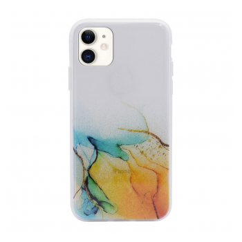 Maska Water Spark za iPhone 12 mini transparent zlatno-plava