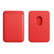 Kozni novcanik za iPhone MagSafe crvena
