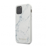 Maska Guess Faceplate Marble za iPhone 12 mini bela.