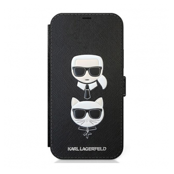 Maska na preklop Karl Lagerfeld Karl Flip za iPhone 12 Pro crna.