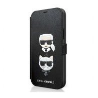 Maska na preklop Karl Lagerfeld Karl Flip za iPhone 12 Pro crna.