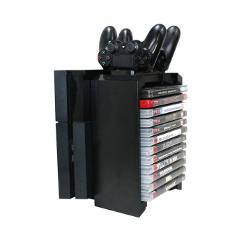 Kombo stalak DOBE za PS4 konzolu, kontrolere i diskove TP4-025 crni