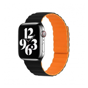 Silikonska narukvica za Apple Watch sa magnetom crno narandzasta 38/ 40/ 41mm