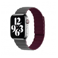 Silikonska narukvica za Apple Watch sa magnetom sivo bordo 42/ 44/ 45/ 49 mm