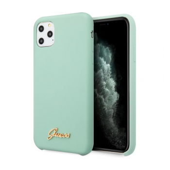 Maska Guess Faceplate Silicone za iPhone 11 Pro 5.8 in zelena.