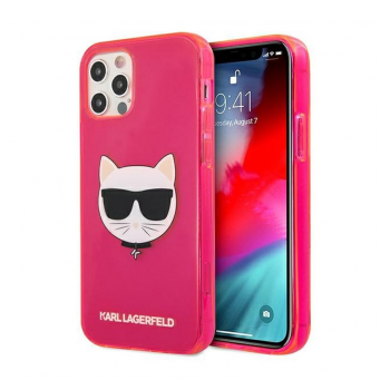 Maska Karl Lagerfeld Cat Fluo za iPhone 12/12 Pro 6.1 in pink.