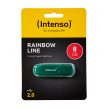 USB Flash drive INTENSO 8GB Hi-Speed USB 2.0 Rainbow line Rainbow zeleni