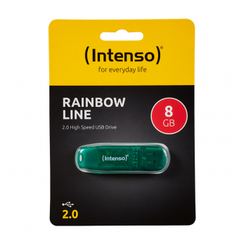 USB Flash drive INTENSO 8GB Hi-Speed USB 2.0 Rainbow line Rainbow zeleni