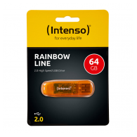 USB Flash drive INTENSO 64GB Hi-Speed USB 2.0 Rainbow Line Rainbow narandzasti