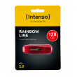 USB Flash drive INTENSO 128GB Hi-speed USB 2.0 Rainbow Line Rainbow crveni