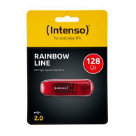USB Flash drive INTENSO 128GB Hi-speed USB 2.0 Rainbow Line Rainbow crveni