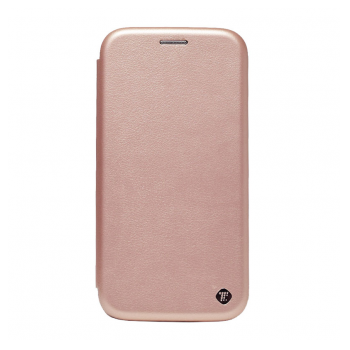Maska na preklop Teracell Flip Premium za Motorola Moto E40 roze zlatna