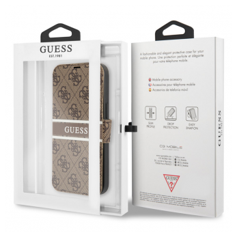 Maska na preklop Guess Bk Pu 4G Stripe za iPhone 13 Pro braon.
