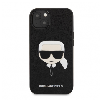 Maska Karl Lagerfeld Saffiano Karl Head za iPhone 13 crna.