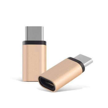 Adapter Type-C muski na Micro USB zenski roze zlatni