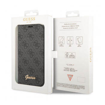 Maska na preklop Guess PC/ TPU 4G Metal Camera Outline Book za iPhone 14 Pro crna.