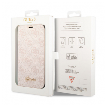 Maska na preklop Guess PC/ TPU 4G Metal Camera Outline Book za iPhone 14 Pro Max Pink