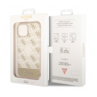 Maska Guess PC/ TPU Peony Glitter Script Logo za iPhone 14 zlatna