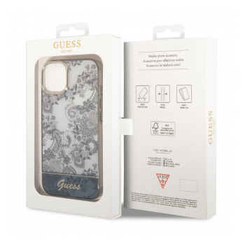 Maska Guess PC/ TPU Toile De Jouy za iPhone 14 Plus siva.