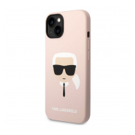 Maska Karl Lagerfeld Liquid Silicone Karl Head za iPhone 14 Pink