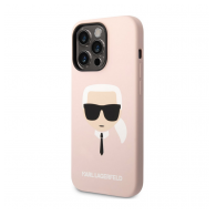 Maska Karl Lagerfeld Liquid Silicone Karl Head za iPhone 14 Pro Pink