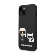 Maska Karl Lagerfeld and Choupette Liquid Silicone za iPhone 14 Plus crna