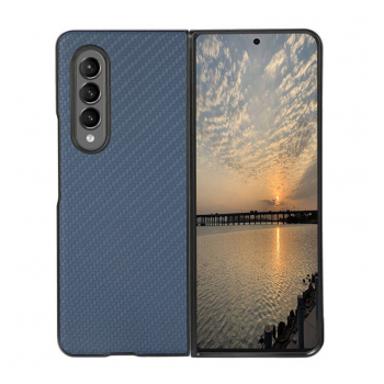 Maska Leather Carbon za Samsung Galaxy Z Fold 4 plava