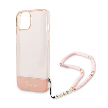 Maska Guess PC/ TPU Camera Outline Transparent za iPhone 14 Pink