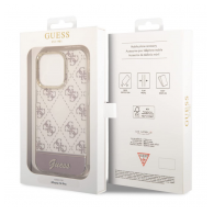 Maska Guess PC/ TPU Peony Glitter Script Logo za iPhone 14 Pro pink