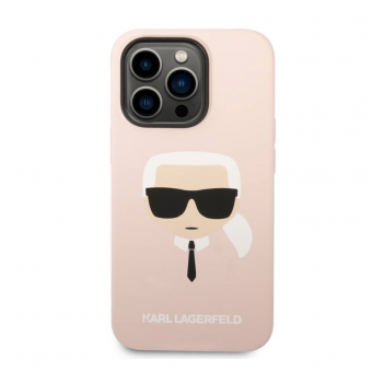 Maska Karl Lagerfeld MagSafe Compatible Case Liquid Silicone Karl Head za iPhone 14 Pro pink.